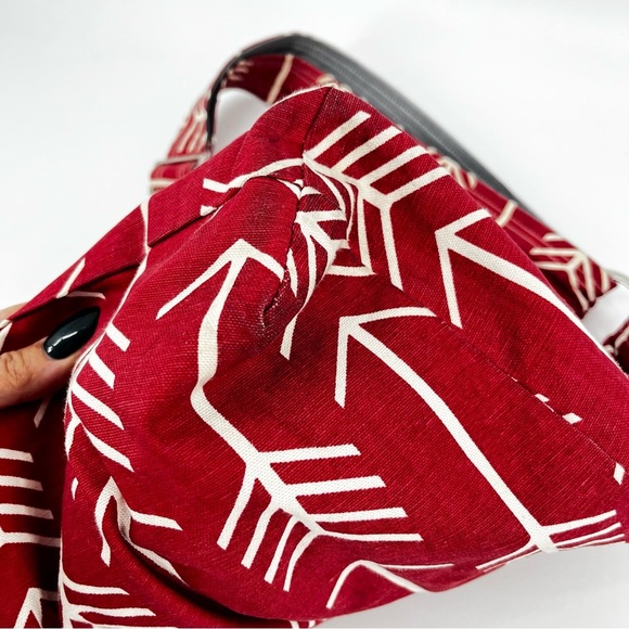 MARANDA‎ LEE Red White Printed Tote Bag Diaper Bag Carry All Canvas Over Sized - Picture 6 of 12